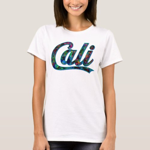 Cali Bold Script Logo Colorful Tie_Dye T_Shirt