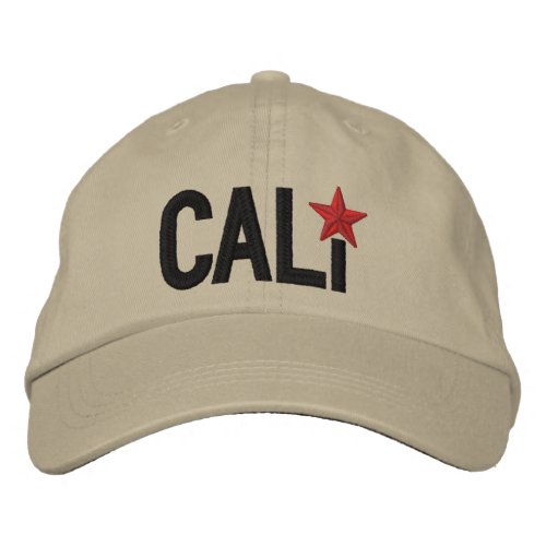 Cali California Republic STAR Embroidery Embroidered Baseball Hat