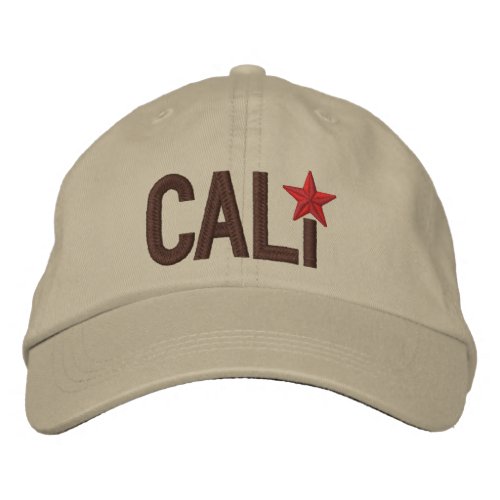 Cali California Republic STAR Embroidery Embroidered Baseball Hat