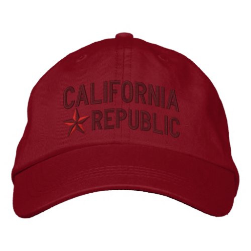 Cali California Republic STAR Embroidery Embroidered Baseball Hat