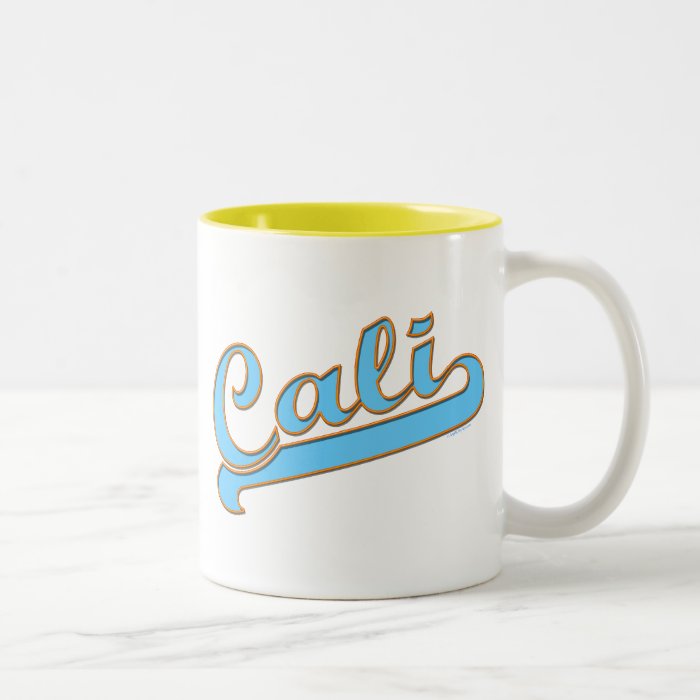 Cali California Surfer Logo in Blue Coffee Mug