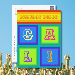 Cali Colombia color holiday Postcard