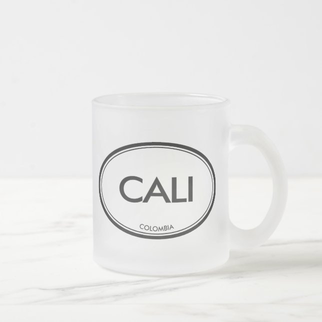 Cali, Colombia Frosted Glass Coffee Mug (Right)