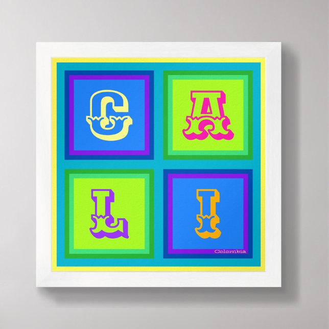Cali Colombia modern colorful wall art Poster  (Creator Uploaded)