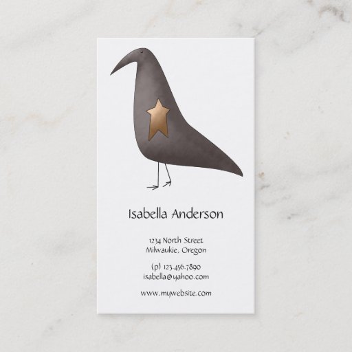Customizable Cali Crows · Crow &amp; Star Business Cards