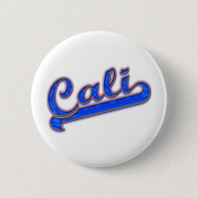 Cali Logo Blue Wave Button (Front)