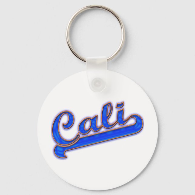 Cali Logo Blue Wave Keychain (Front)
