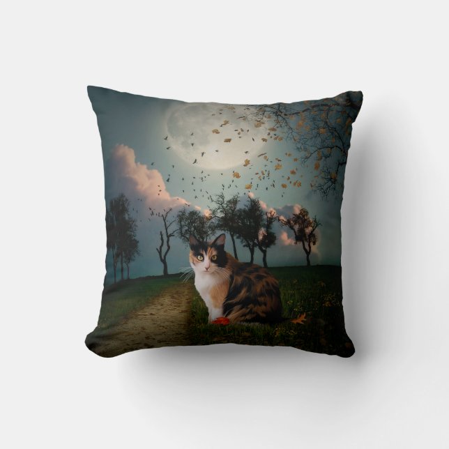 Cali Moon Throw Pillow (Front)