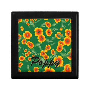 Cali Poppies ~ Custom Name Jewelry Box