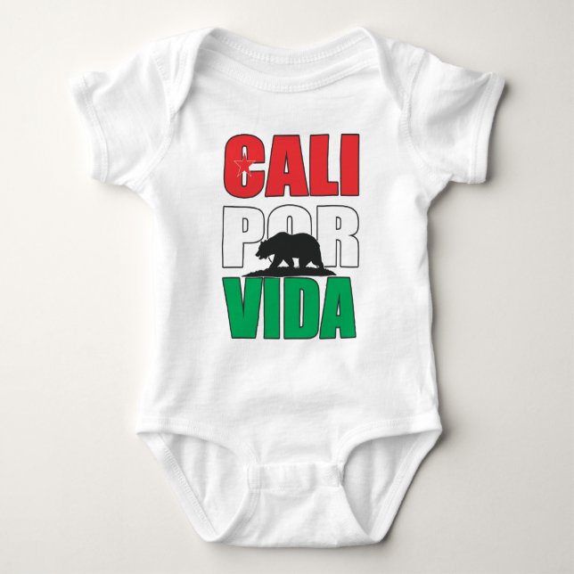 Cali Por Vida! (California For Life!) Baby Bodysuit (Front)