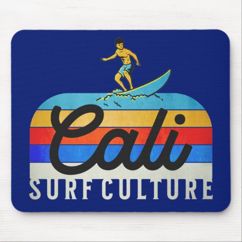 Cali Surf Culture Retro Style Mouse Pad