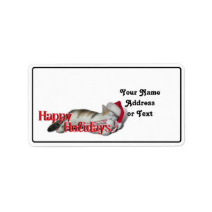 Cali the Calico Christmas Cat (With Text) Label