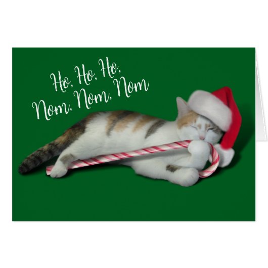 Cali, the Christmas Candy Cane Kitty Cards (Front Horizontal)