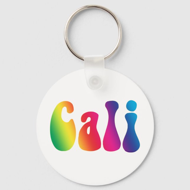 Cali Tie-Dye California Hippie Logo Keychain (Front)