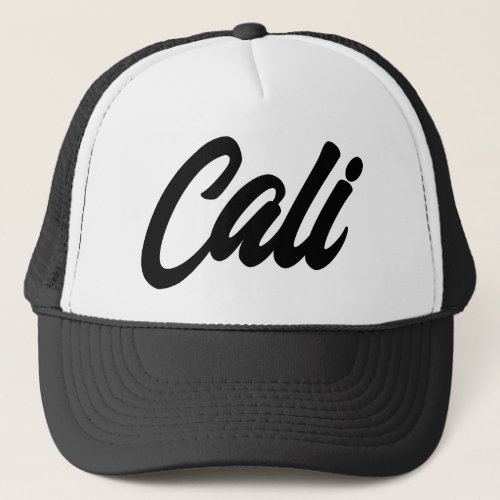 Cali trucker hat _ California script typography