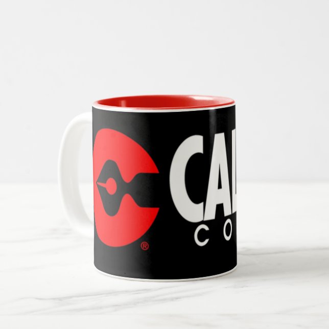 Caliber Comics XL logo black coffee mug (Front Left)