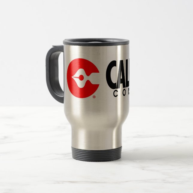 Caliber Comics XL logo travel mug (Front Left)