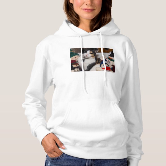 Calico And Snowmen Hoodie (Front)
