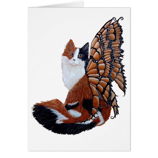 Calico Butterfly Fairy Cat Cards (Front)