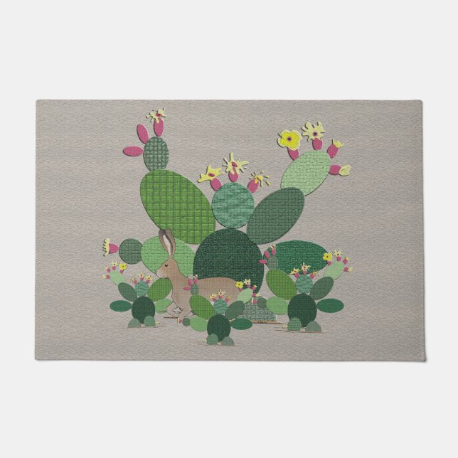 Calico Cactus Doormat (Front)