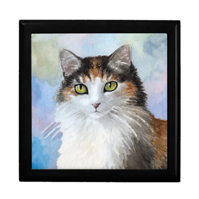 Calico Cat 572 blue Large Gift Box (Front)