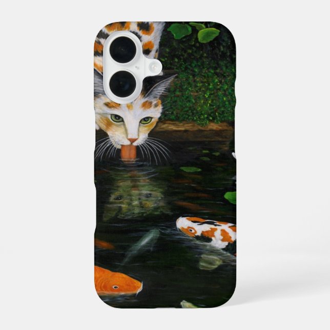 Calico Cat and Koi Fish Iphone Case (Back)