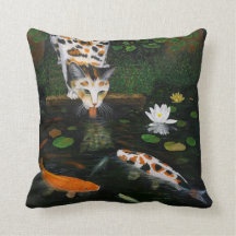 Calico Cat and Koi Fish