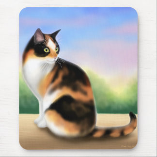Calico Cat at Sunset Mousepad