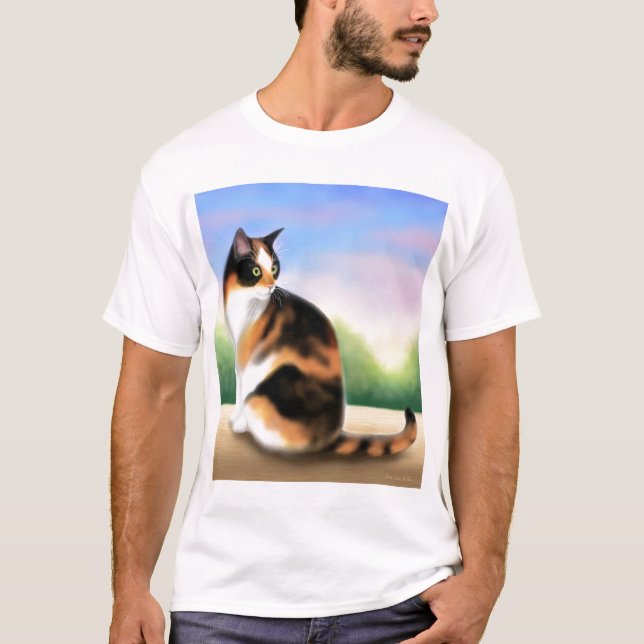 Calico Cat at Sunset T-Shirt (Front)