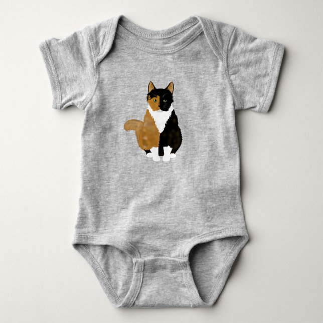 Calico Cat Baby Bodysuit (Front)
