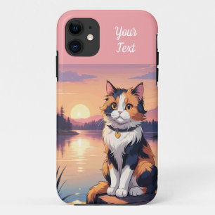 Calico Cat by Lake iPhone 11 Case