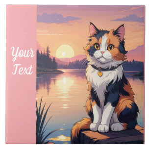 Calico Cat by Lake Ceramic Tile