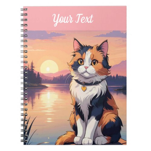 Calico Cat by Lake Notebook