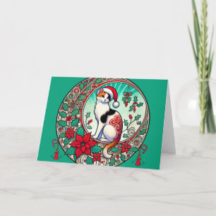 Calico Cat Christmas Card