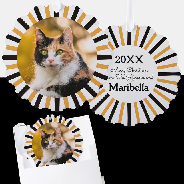 Calico Cat Christmas Ornament Card (Creator Uploaded)