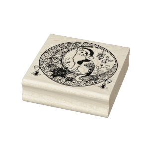 Calico Cat Christmas Rubber Stamp