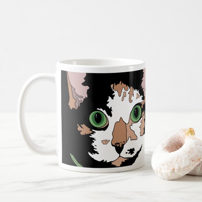 Calico Cat Coffee Mug (With Donut)