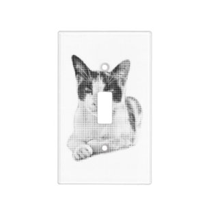 Calico Cat Comic Halftone Light Switch Cover
