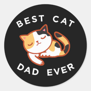 Calico Cat Dad Best Kitty Father Ever Tee Gift Classic Round Sticker
