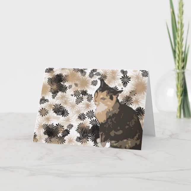 Calico Cat Design Blank Greeting Cards (Front)