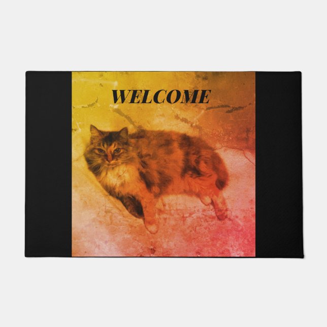 Calico Cat Doormat (Front)