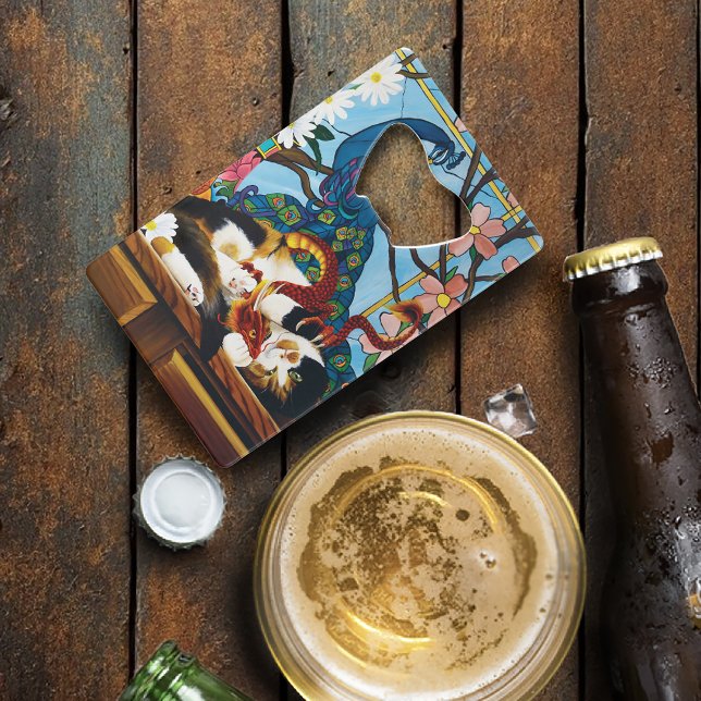 Calico Cat Dragon Red Credit Card Bottle Opener (Creator Uploaded)