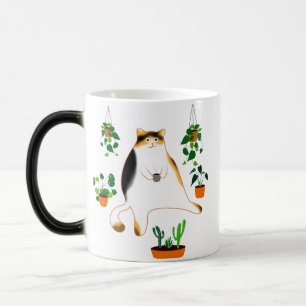 Calico Cat Drinking Cofee Mug, Calico Cat Gift Color Morph Mug