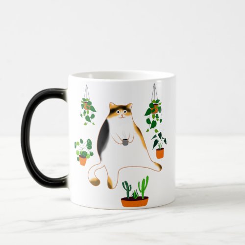 Calico Cat Drinking Cofee Mug Calico Cat Gift  Magic Mug