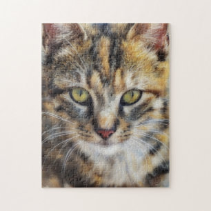 Calico Cat Face Art Puzzle