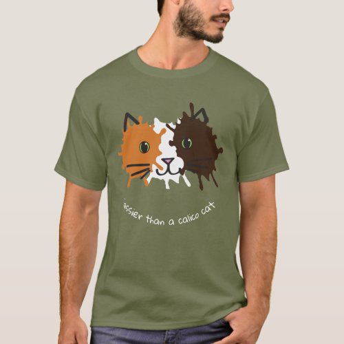 Calico Cat face design T_Shirt