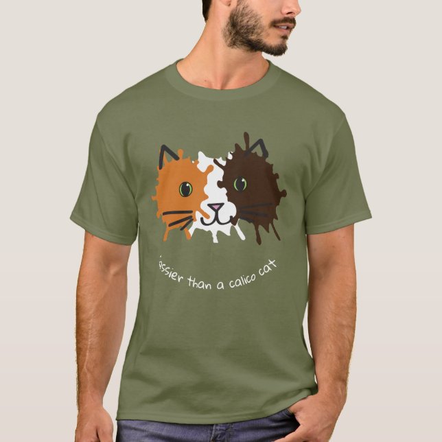 Calico Cat face design T-Shirt (Front)
