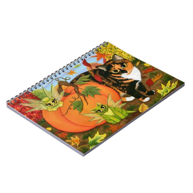 Calico Cat Fairy Cats Fall Autumn Notebook (Left Side)