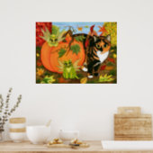 Calico Cat Fairy Cats Leaves Fall Autumn Art Print (Kitchen)