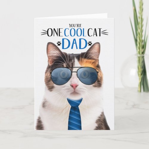 Calico Cat Fathers Day One Cool Cat Holiday Card